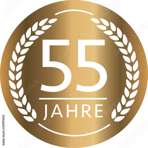 Button 55 Jahre Gold