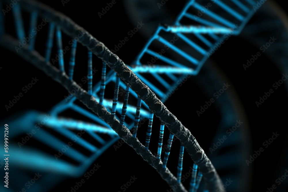 DNA double helix structure. DNA, background Generative AI