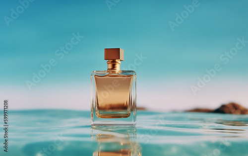 Elegant fragrance set against a tranquil seascape, capturing the spirit of summer in every drop.