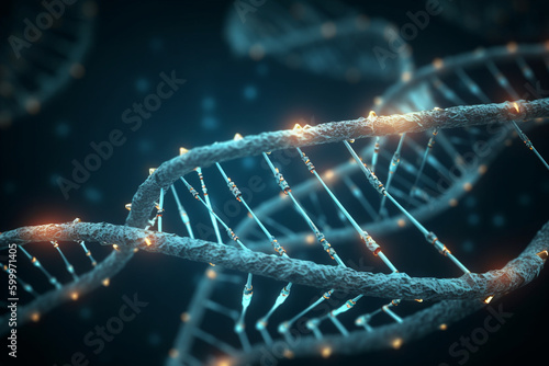 DNA transcription process. DNA, background Generative AI photo