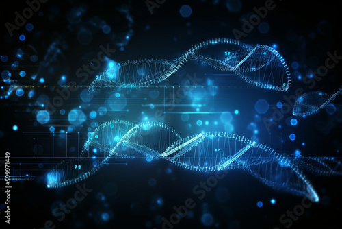 DNA translation process. DNA, background Generative AI photo