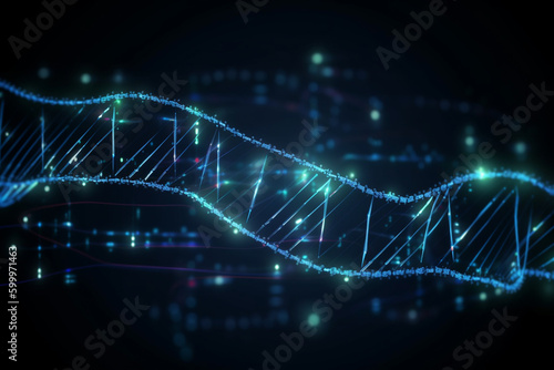 DNA translation process. DNA, background Generative AI photo