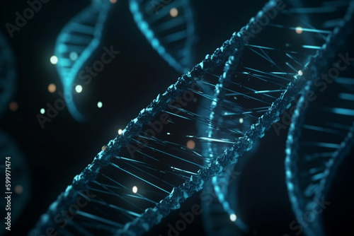 DNA repair mechanisms. DNA, background Generative AI