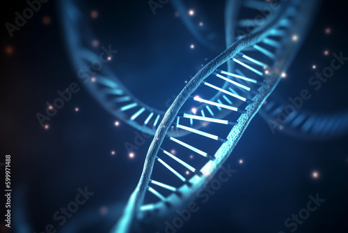 DNA damage and cancer. DNA, background Generative AI photo