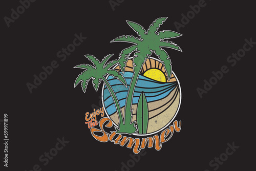 Eye-catching Summer Sublimation Design, Enjoy The Summer T-Shirt Design 