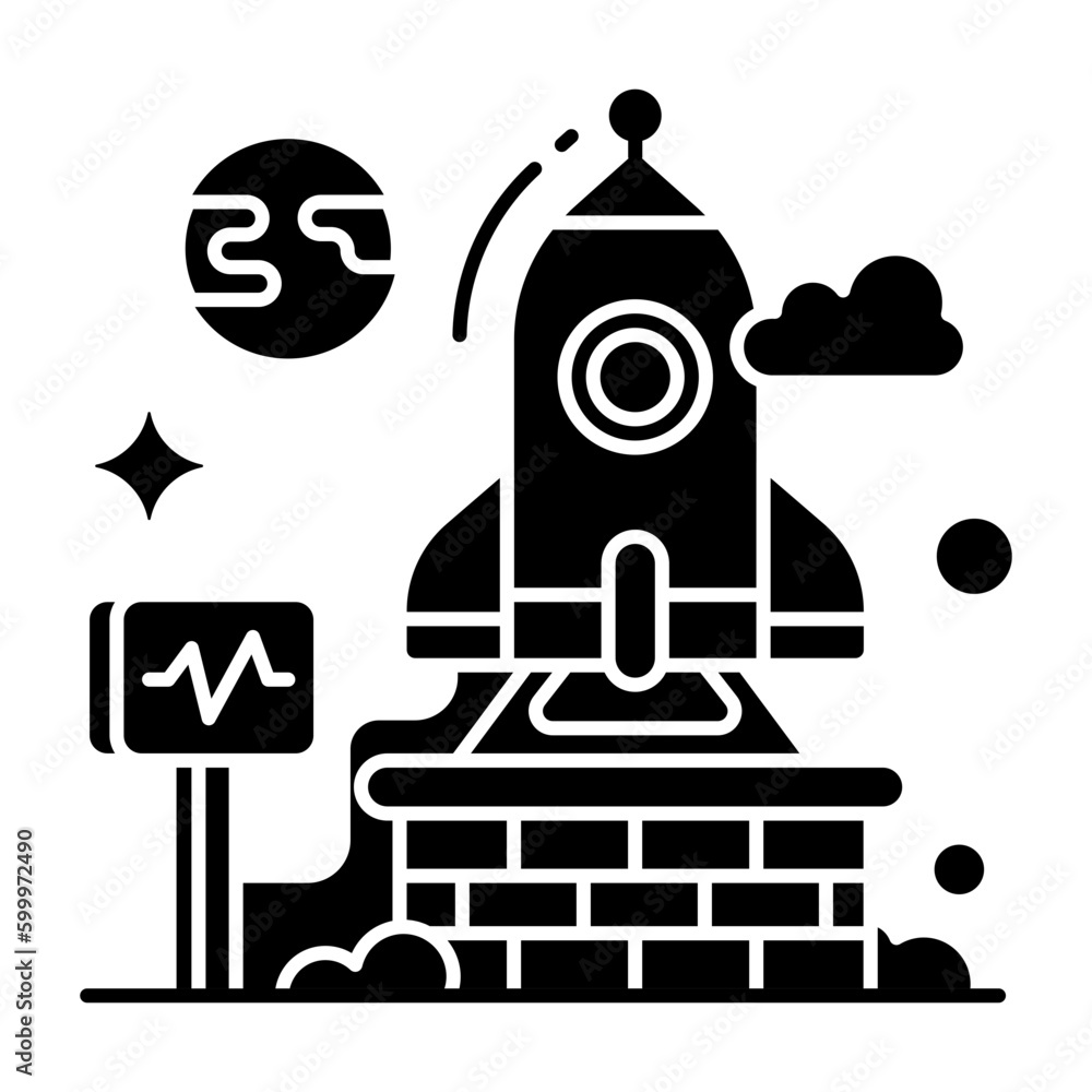Conceptual solid design icon of projectile Conceptual solid design icon of projectile