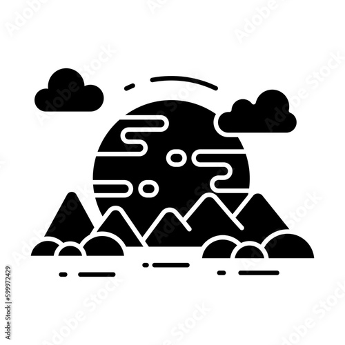 Modern design icon of solar system 
