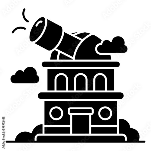 Editable design icon of observatory building 