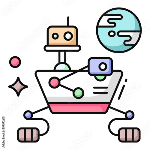 A unique design icon of space rover 