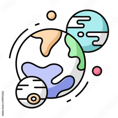 Modern design icon of solar system 