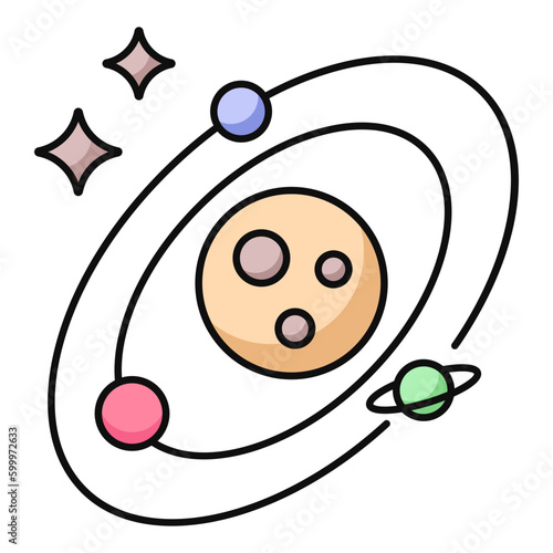 Modern design icon of solar system 