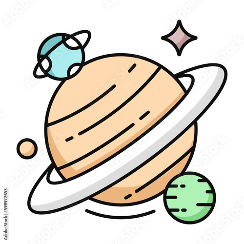 Modern design icon of solar system 