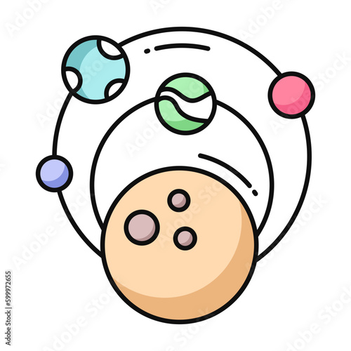 Modern design icon of solar system 