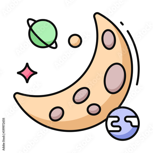 Premium download icon of moon