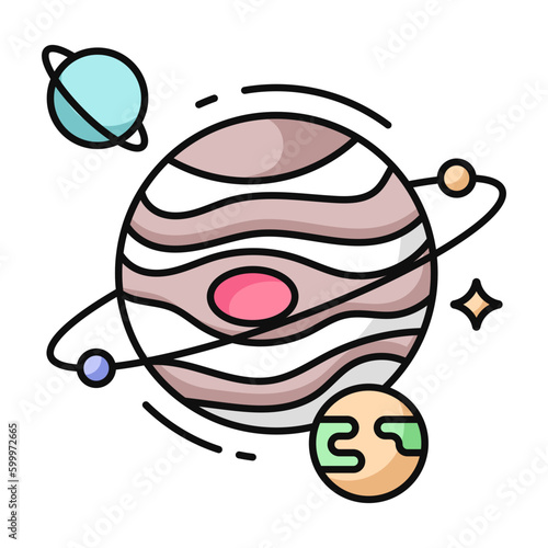 Modern design icon of solar system 