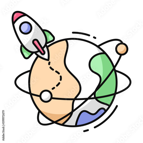 Modern design icon of solar system 