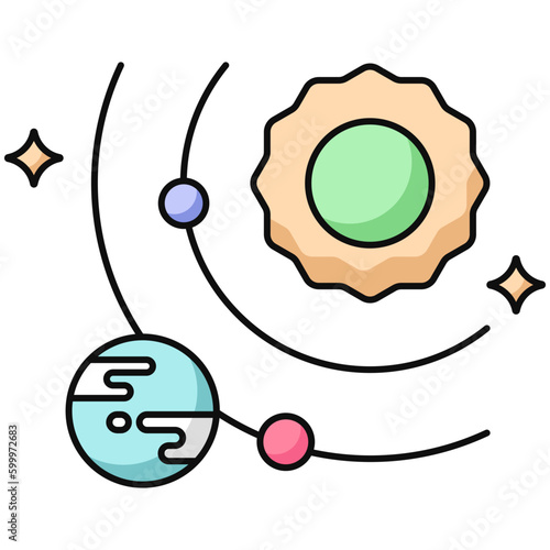 Modern design icon of solar system 
