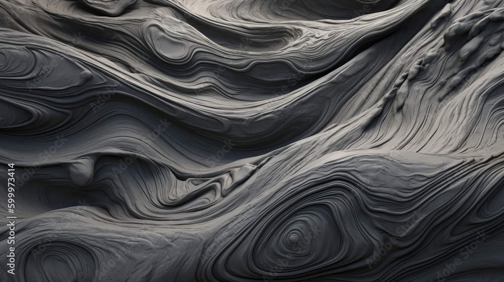 Obraz premium Grey Organic Lines Abstract Stone Texture Generative AI