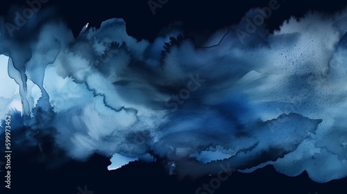 dark blue watercolor background hand drawn texture abstract Generative AI