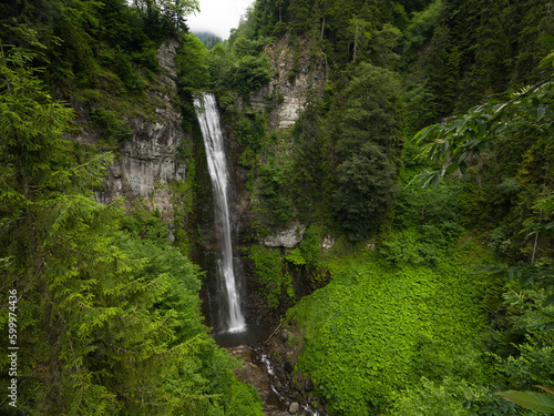 Fototapeta Naklejka Na Ścianę i Meble -  Famous Maral waterfall in Macarel valley. Karcal mountains. UNESCO's 