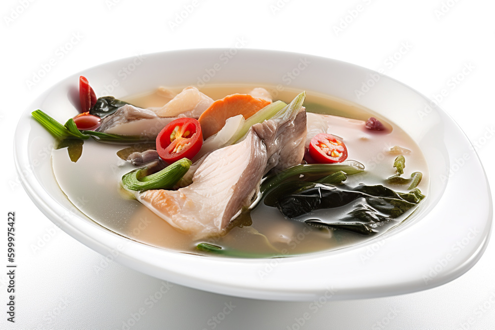 Sinigang, sour soup from Philippines typically made with tamarind and