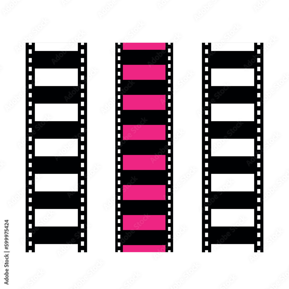 Obraz premium 3d film strip collection vector image. Film strip set on white vector image