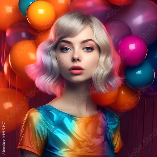 woman with balloons © Flo