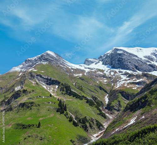 Summer Alps mountain view (Warth, Vorarlberg, Austria).
