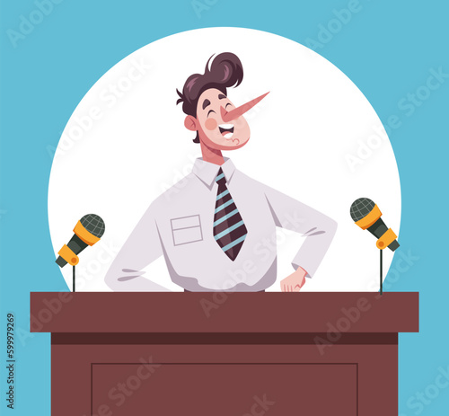 Business people politician tell lie concept. Vector graphic design illustration
