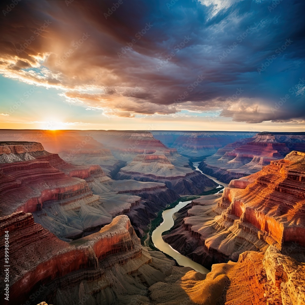 grand canyon sunset - obrazy, fototapety, plakaty 
