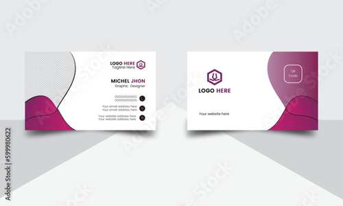 Double sided business card design. Clean advertising design. Unique business card design. Business card layout with modern design. Professional visiting card design. Simple corporate business card.