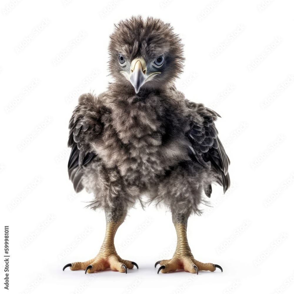 Obraz premium Baby Buzzard isolated on white (generative AI)