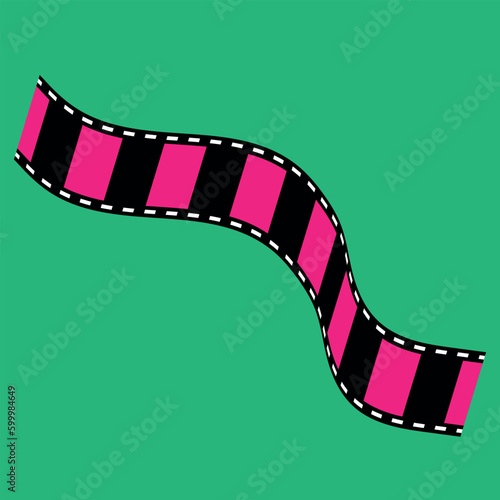 Film strip icon set vector image. 3d film strip collection vector image. 3d film strip cut vector image