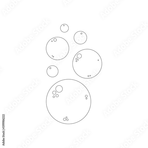 Bubbles, line art. Vector illustration in doodle style.