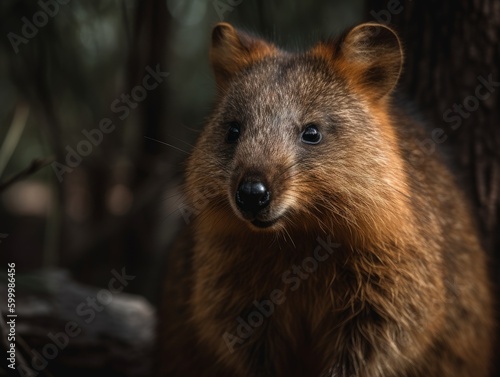 Adorable Quokka Smiling in Nature AI Generated Generative AI