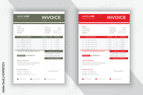 Modern and creative invoice template for your professional business.