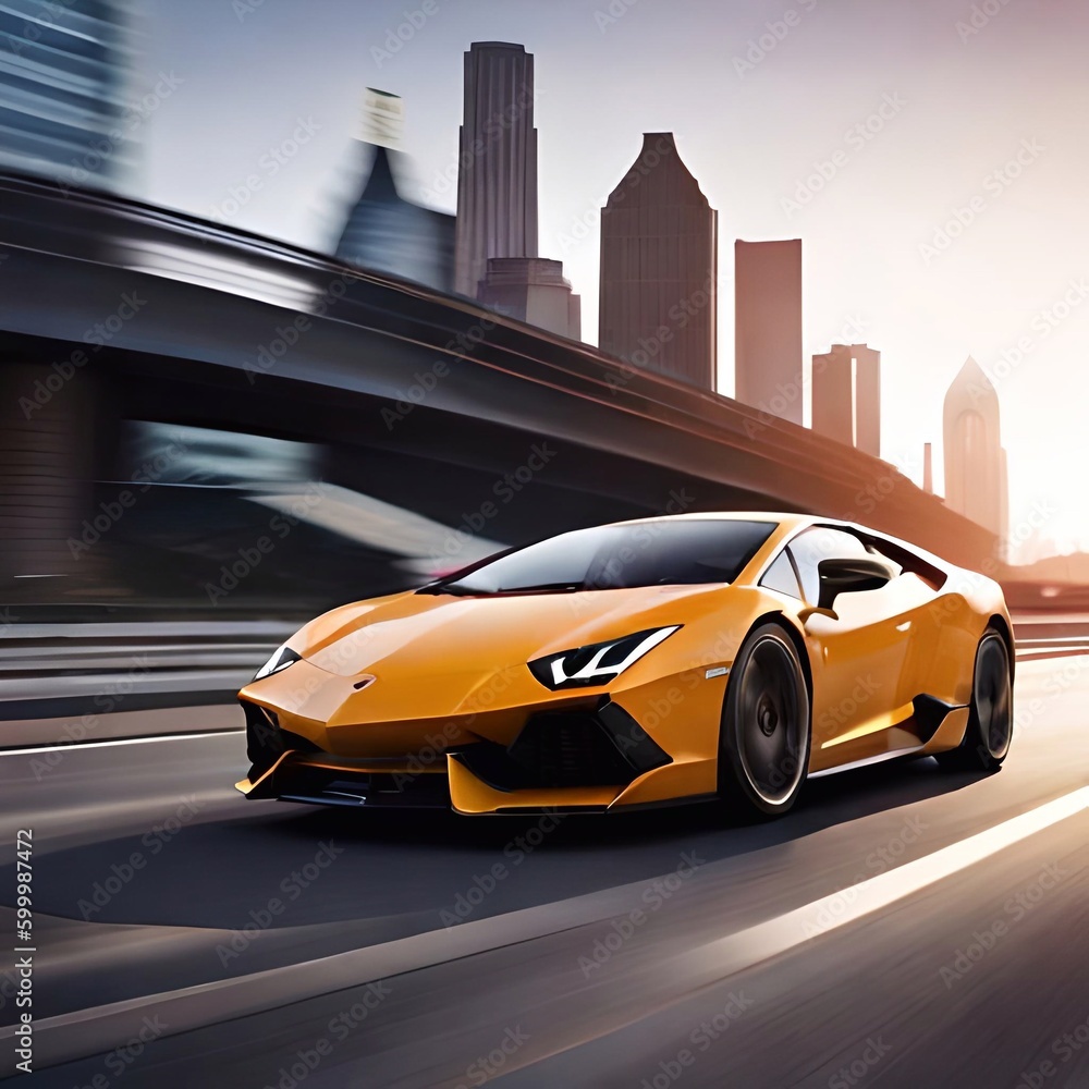 Obraz premium Cyberpunk Edgerunners Sports Car Generative Ai