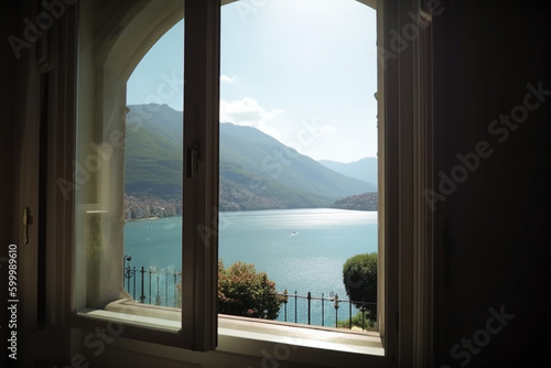 view from the window in Italy, Como created using generative Al tools