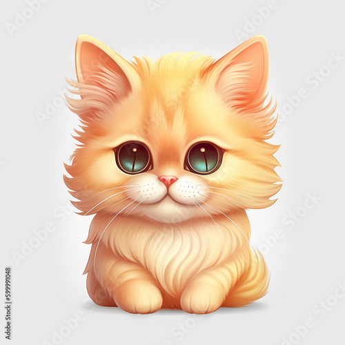 Cute kitten - ios style icon - Generative AI, AI generated © chris3d