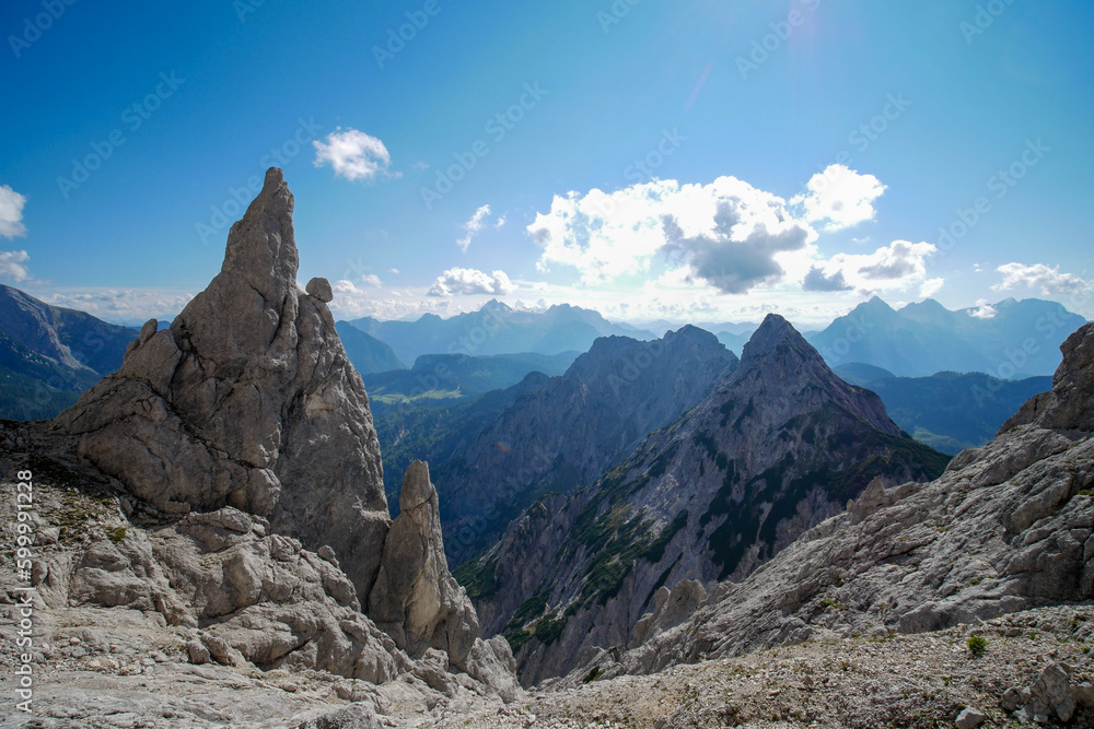 Blick von der Reither Alpe zu den Loferer und Leoganger Steinbergen