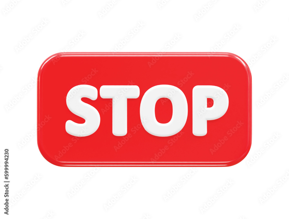 Stop icon 3d rendering vector illustration Stop icon 3d rendering vector illustration