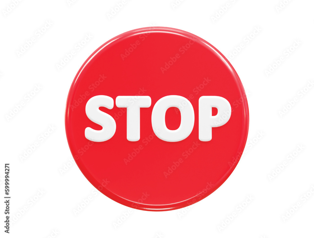 Stop icon 3d rendering vector illustration Stop icon 3d rendering vector illustration