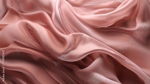 A soft and delicate pink silk fabric texture close up. Generative ai