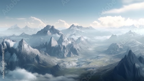 A digitally mountain landscape. Generative ai