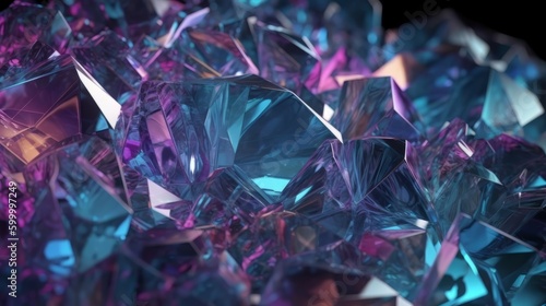 Wallpaper Mural A stunning pile of vibrant blue and purple crystals on a striking black backdrop. Generative ai Torontodigital.ca