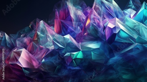 A vibrant and dynamic abstract wallpaper with a variety of shapes and colors. Generative ai