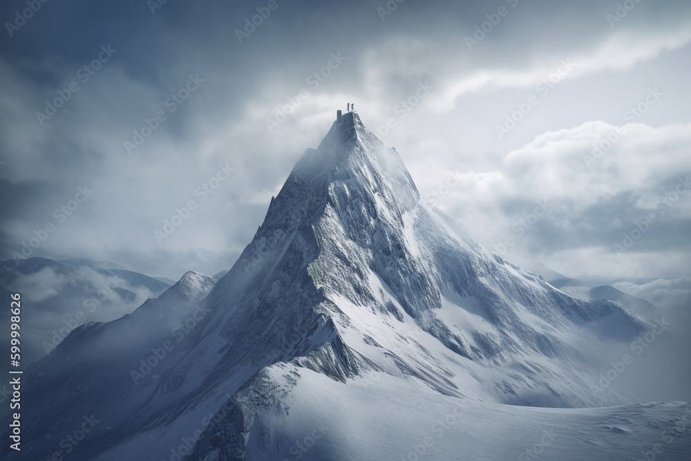 A snowy mountain peak, snow mountain landscape scenery, mountain background A snowy mountain peak, snow mountain landscape scenery, mountain background