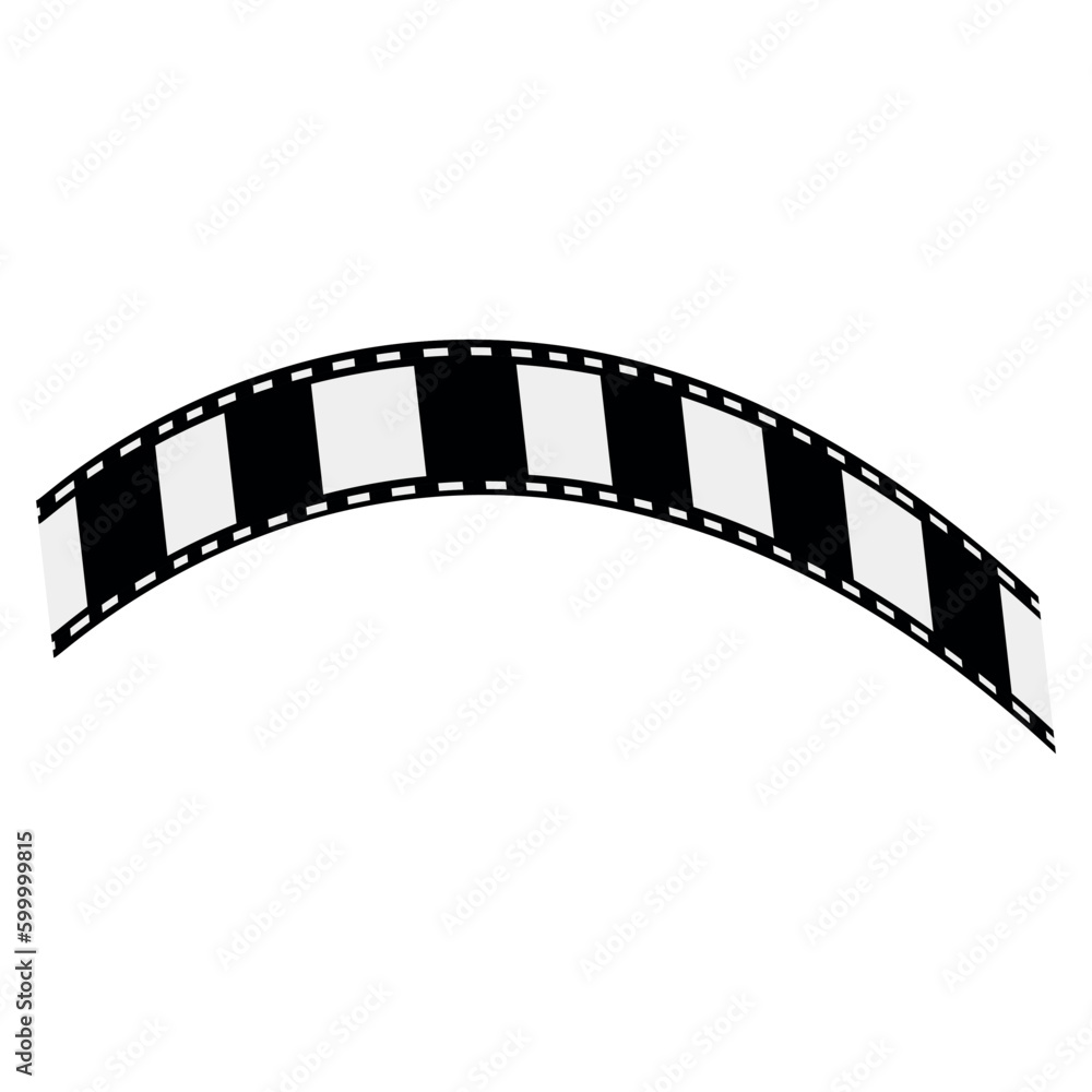 Film tape vintage icon isolate. movies film background with flim roll. 3d flim roll. film strip isolated on white