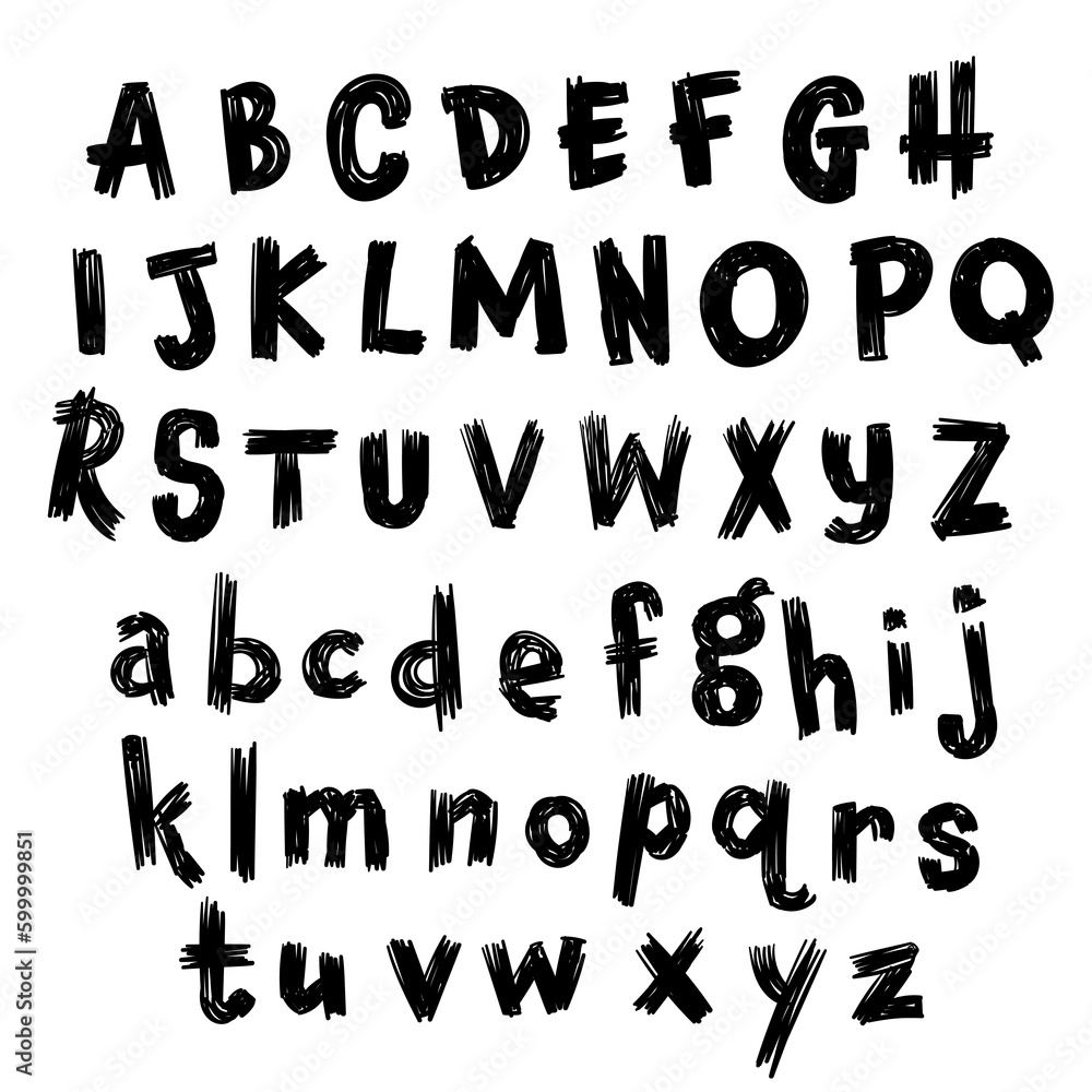 Scratched, irregular Latin alphabet. Upper and lowercase. Scratched, irregular Latin alphabet. Upper and lowercase.