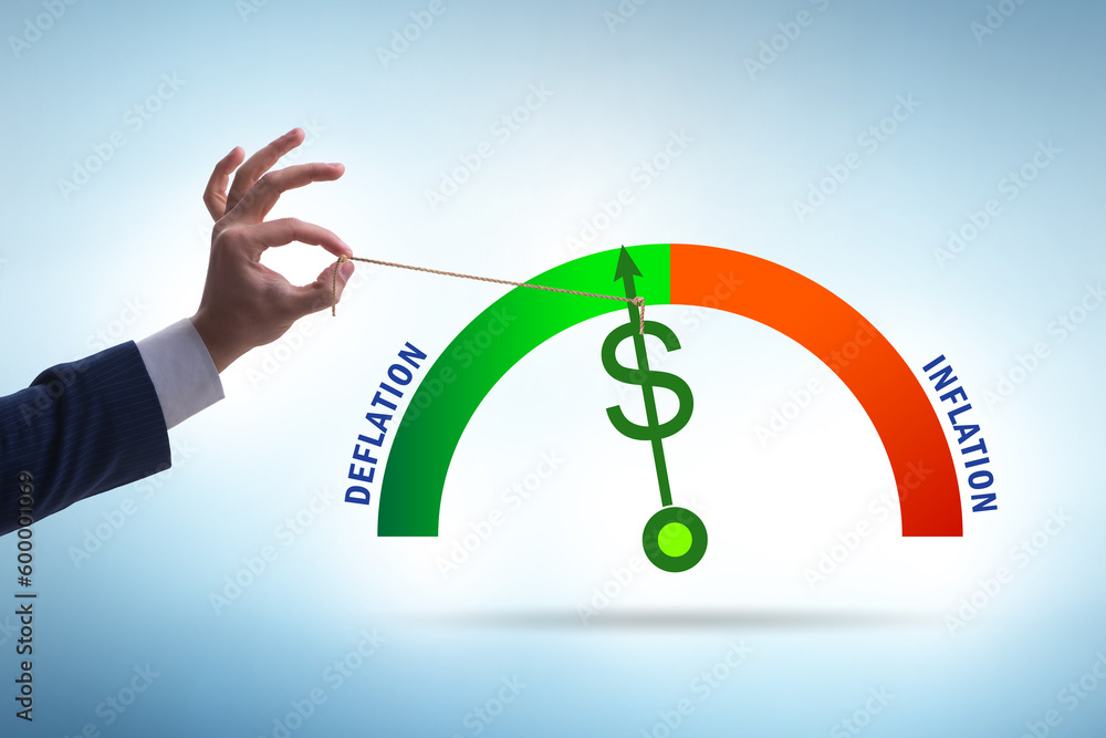 Inflation and deflation business concept Inflation and deflation business concept